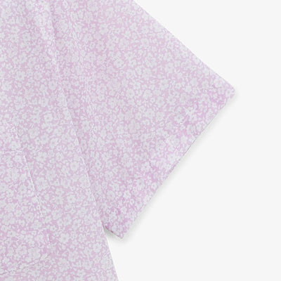 Pink Flower Print Short Sleeve