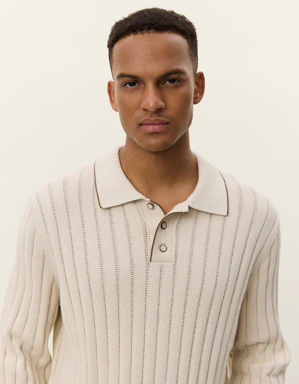 Bogart Rugby Polo Knit - Ivory - SAMSON A Men's Emporium