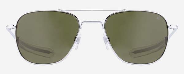 「Special」Aviator air cushion ohio Original Pilot - Size 55 - Silver w/ Green Lens - SAMSON A Men's