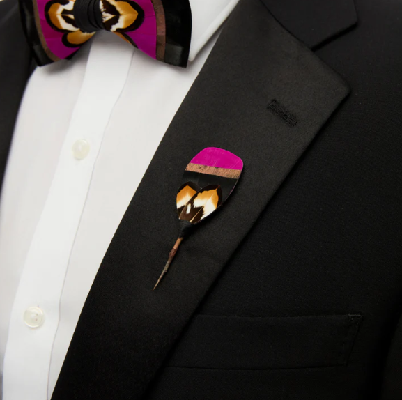 Dusk Lapel Pin - Goose, Pheasant & Turkey Feathers