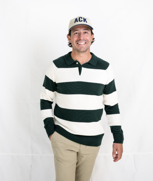 Seawell Block Stripe Rugby Sweater - Pine