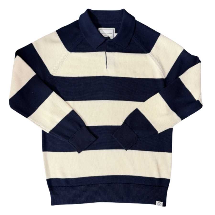 Seawell Block Stripe Rugby Sweater - Navy