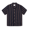 Lawson Stripe Short Sleeve Shirt - Dark Navy & Camel