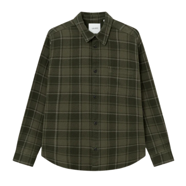 Kash Check Shirt - Olive Night & Forest Green - SAMSON A