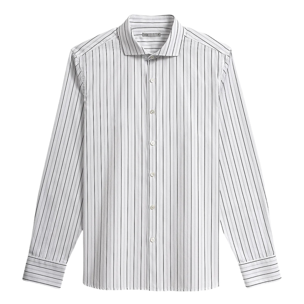 mens white dress shirt with black stripes Arthur Stripe - Bright & Printed. HONEY AND SILK: how black - bedroom - wood US SIZE:12