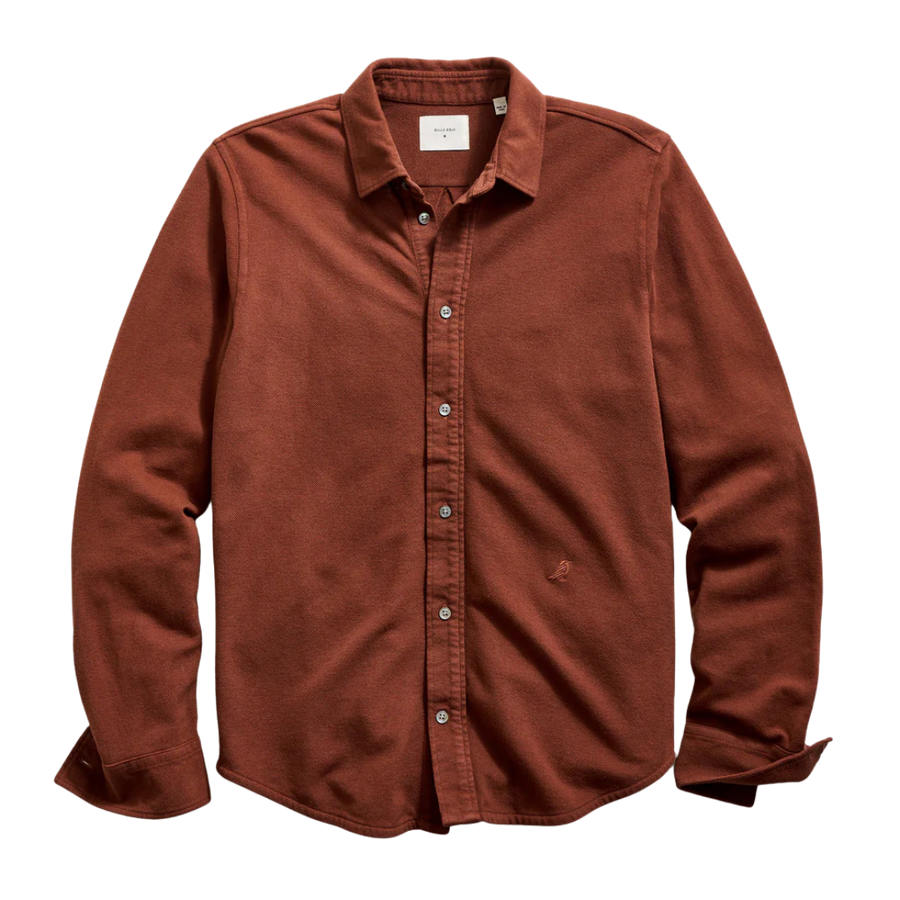 Long Sleeve Knit Yellowhammer Shirt - Cinnamon