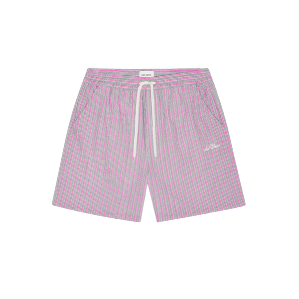 Stan Stripe Seersucker Swim Shorts - Crocus Pink - SAMSON A Men's