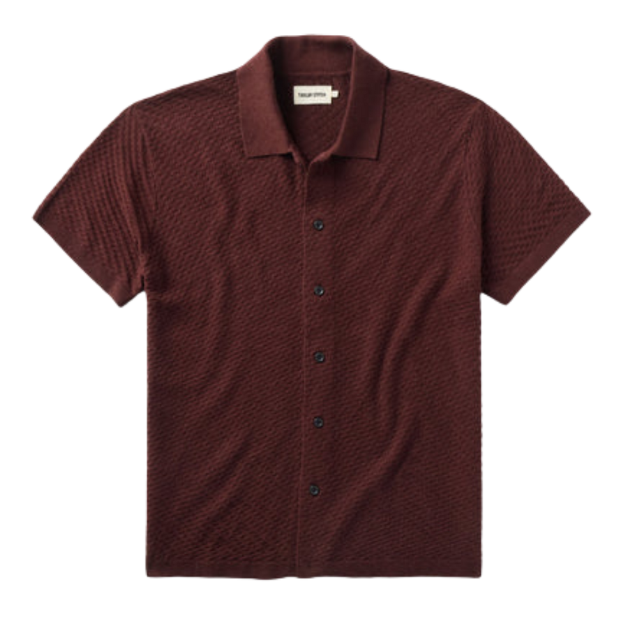 The Arlo Sweater Polo - Burgundy