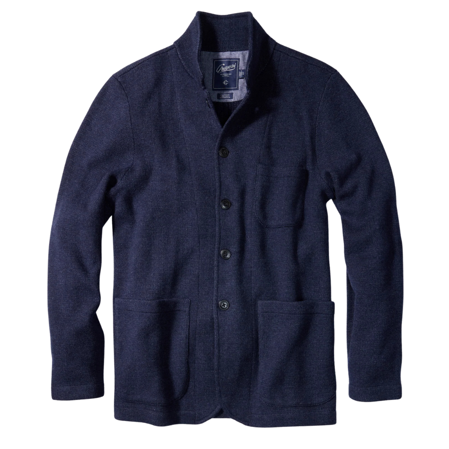 Nelson Knitted Lambswool Swacket - Navy