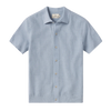 Waffle Stitch Short Sleeve Button Down - Clear Sky