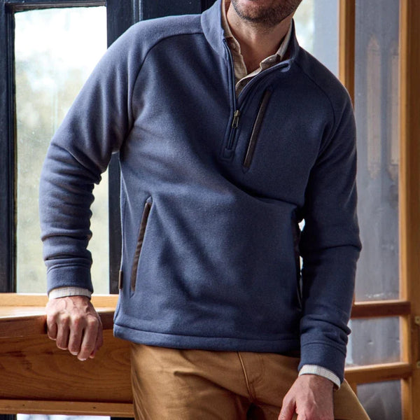 Mens half zip 2025 fleece with pockets