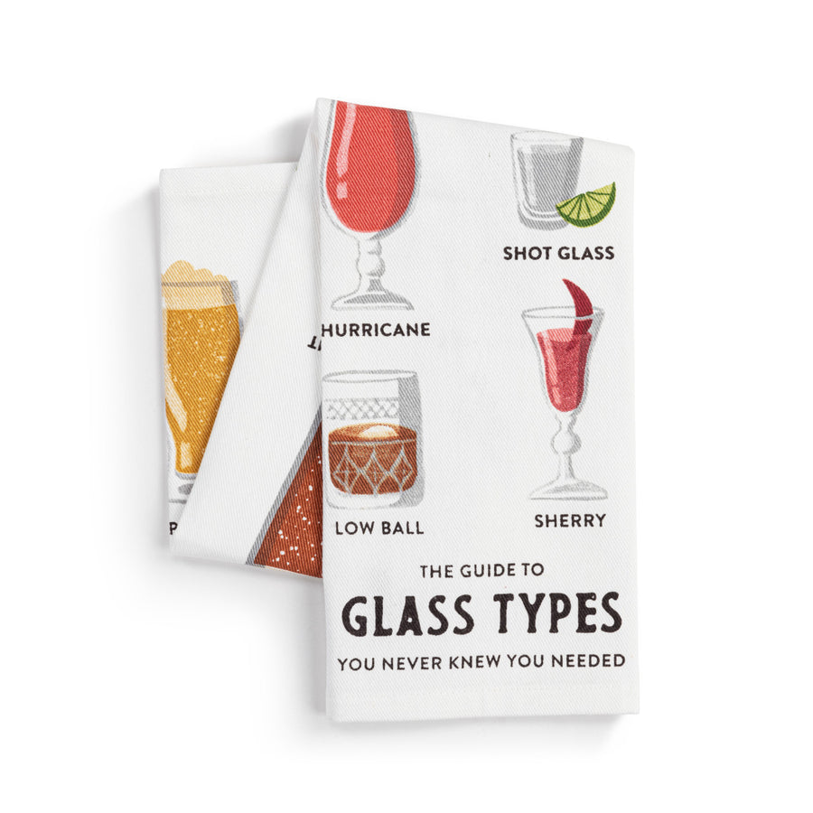 Bar Towel & Swizzel Stick - Glass Types