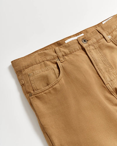 Cotton Linen 5-Pocket Pant - Dark Tan