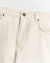 Cotton Linen 5-Pocket Pant - Eggshell