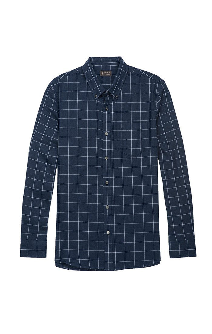 Double-Face Windowpane Button-up