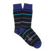 Archie Stripe Merino Wool Socks - Blue