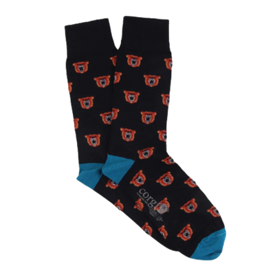 Bears Merino Wool Socks - Navy & Orange