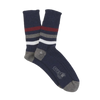 Pure Cotton Striped Sports Socks - Navy