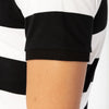 Stripe Short Sleeve Rugby Polo - Black & White