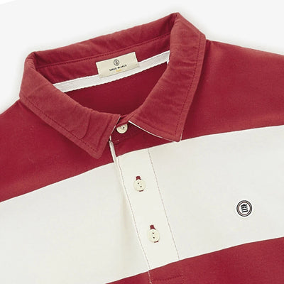 Serge Blanco Rugby Jersey - Red & White Stripe