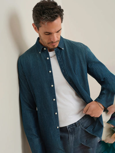 Fulton Pocket Denim Shirt - Mid Indigo