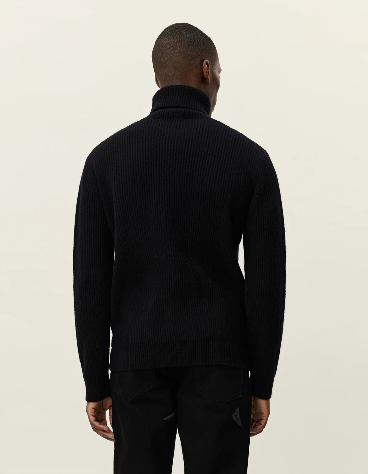 Eddie Wool Rib Rollneck Knit - Black