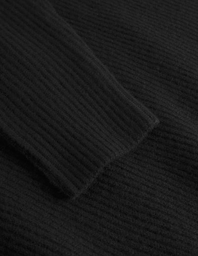 Eddie Wool Rib Rollneck Knit - Black