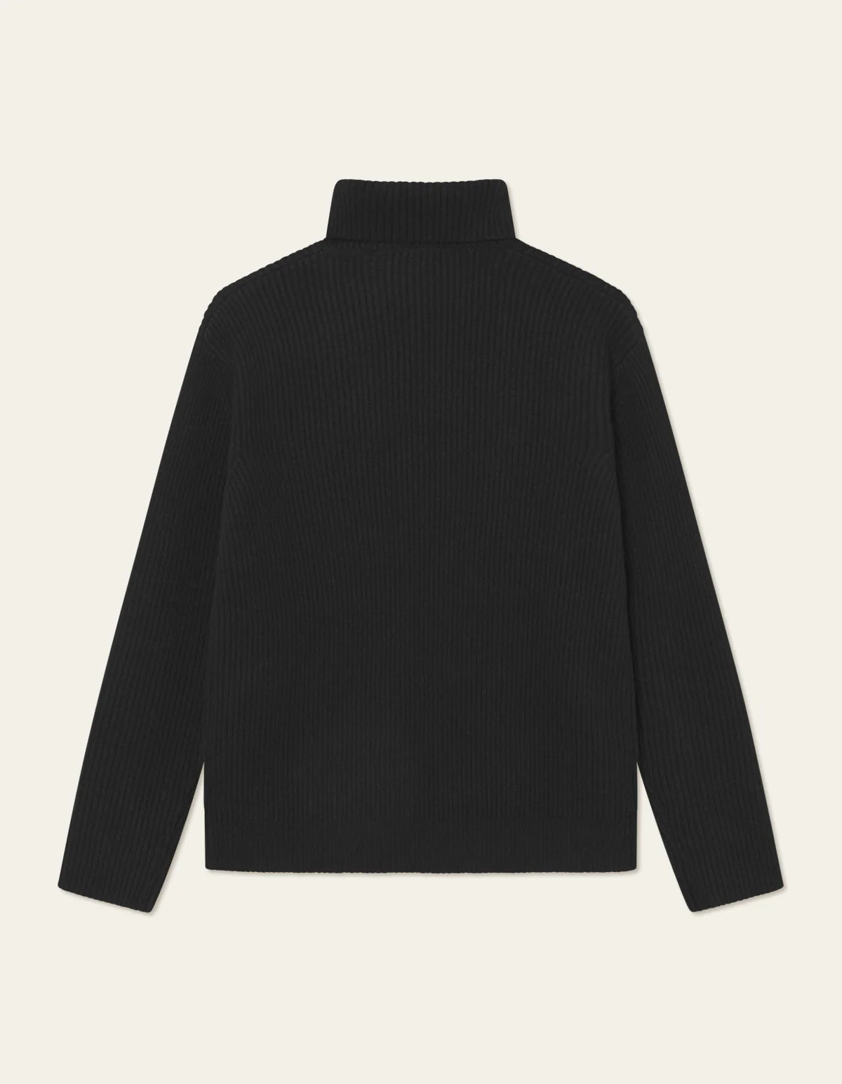 Eddie Wool Rib Rollneck Knit - Black