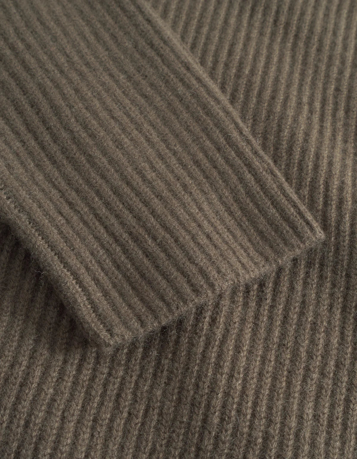 Eddie Wool Rib Rollneck Knit - Teak Brown