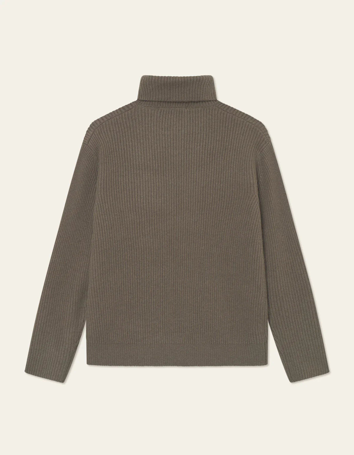 Eddie Wool Rib Rollneck Knit - Teak Brown