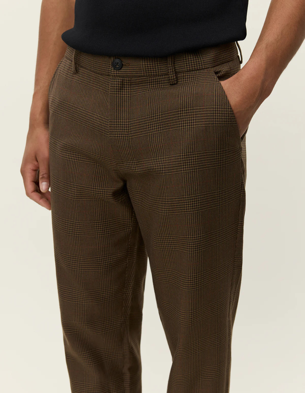 Como Regular Houndstooth Suit Pant - Teak Brown