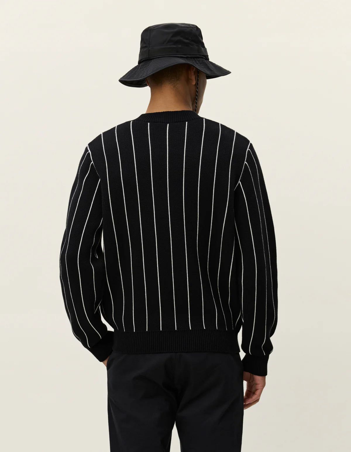 Gaston Jacquard Pinstripe Knit - Black