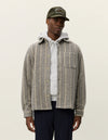 Lennon Wool Pinstripe Overshirt - Grey Melange