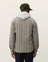 Lennon Wool Pinstripe Overshirt - Grey Melange
