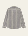 Lennon Wool Pinstripe Overshirt - Grey Melange