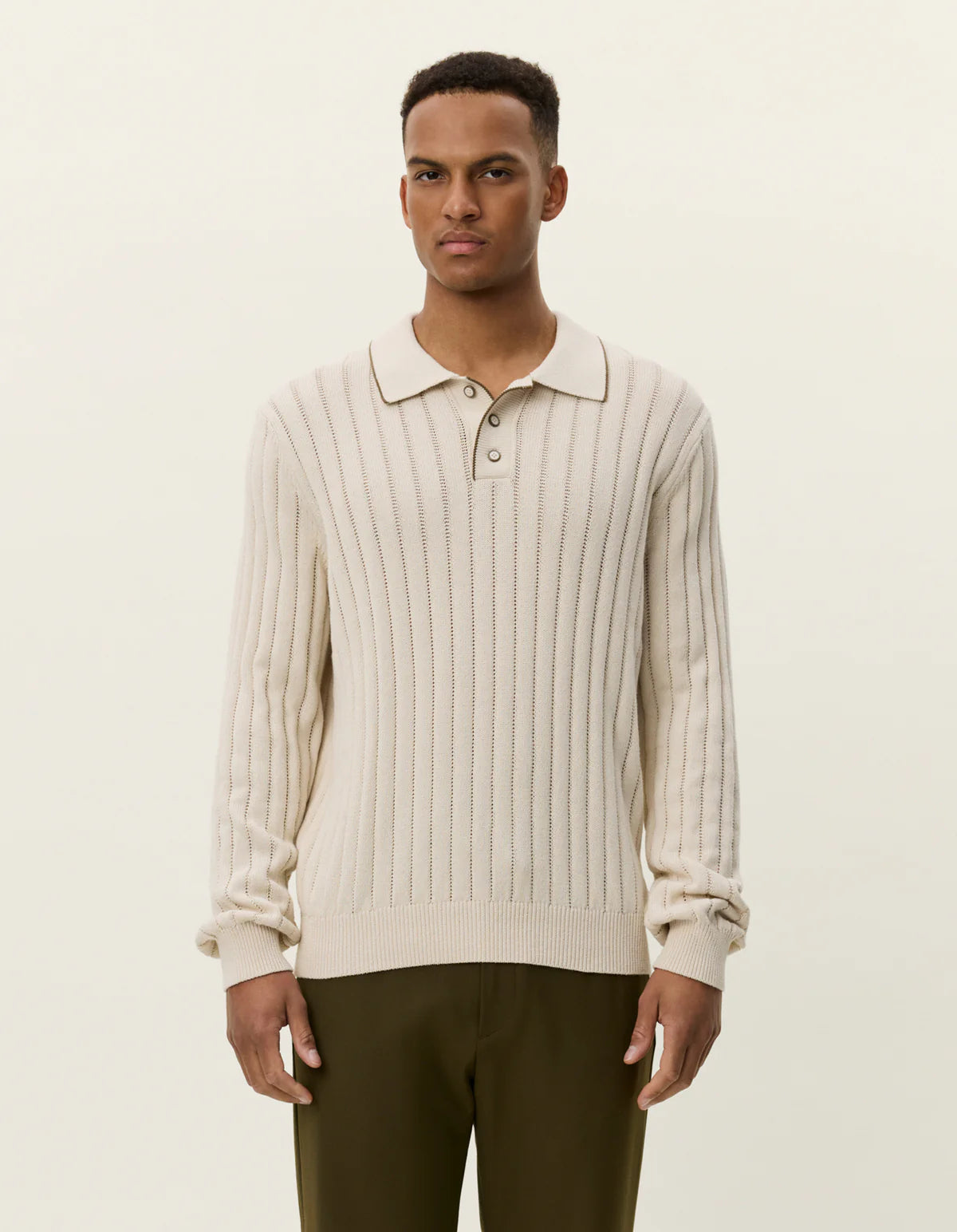 Bogart Rugby Polo Knit - Ivory