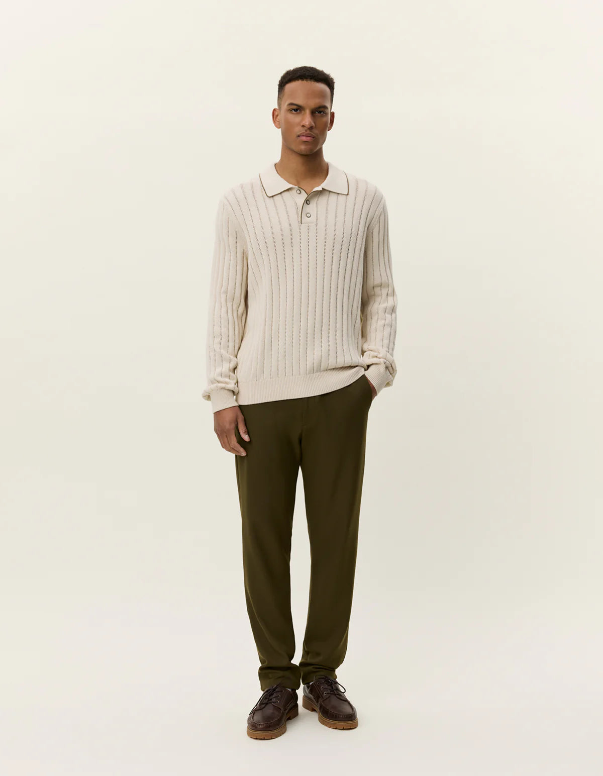 Bogart Rugby Polo Knit - Ivory