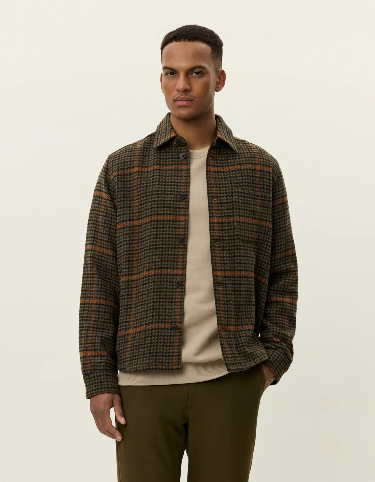Kody Houndstooth Overshirt - Teak