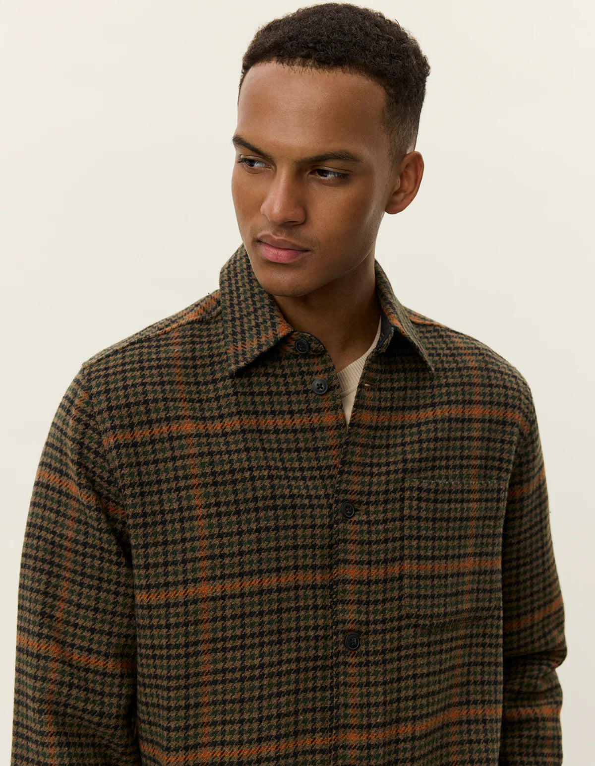 Kody Houndstooth Overshirt - Teak