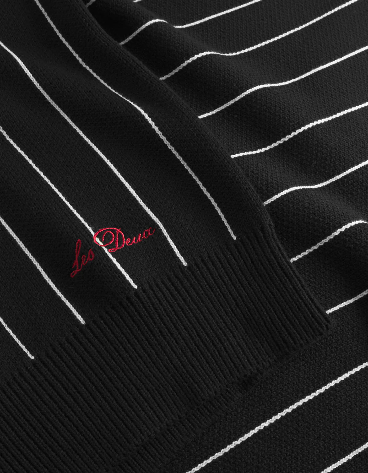 Gaston Jacquard Pinstripe Vest - Black