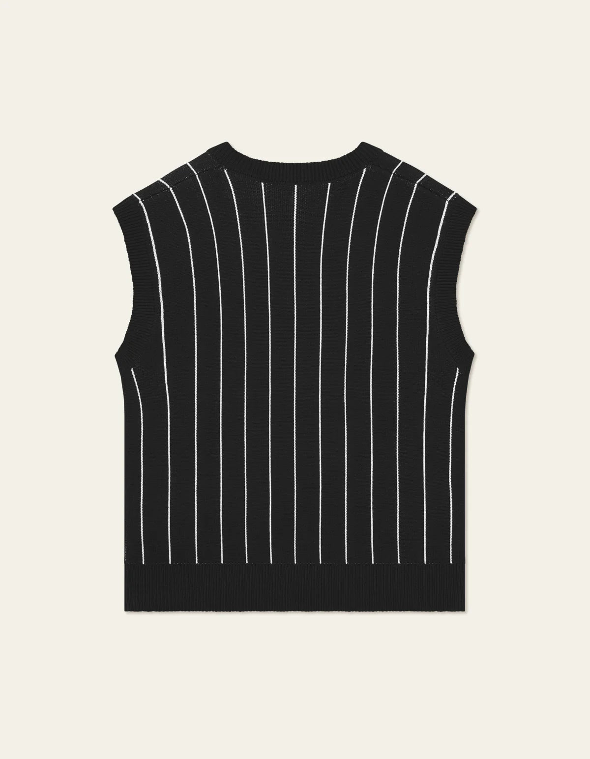 Gaston Jacquard Pinstripe Vest - Black