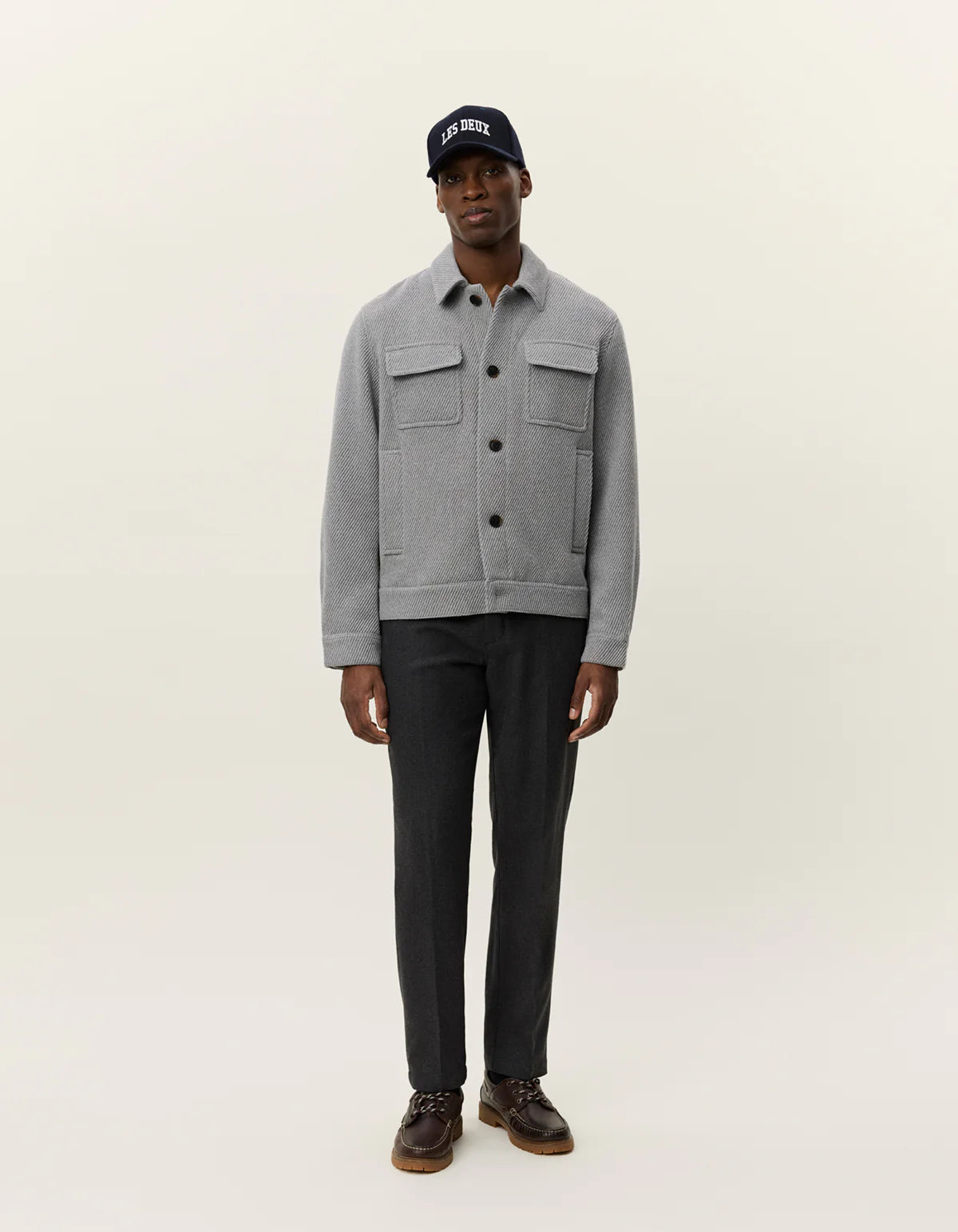 Nash Twill Wool Jacket - Grey Melange