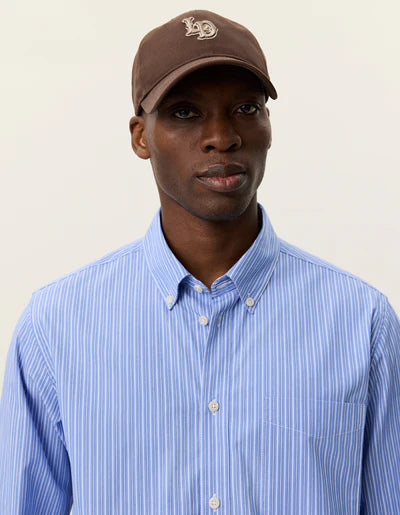 Kent Stripe Poplin Shirt - Blue Fog