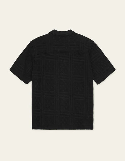 Hector Pointelle Short Sleeve Shirt - Black