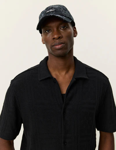 Hector Pointelle Short Sleeve Shirt - Black