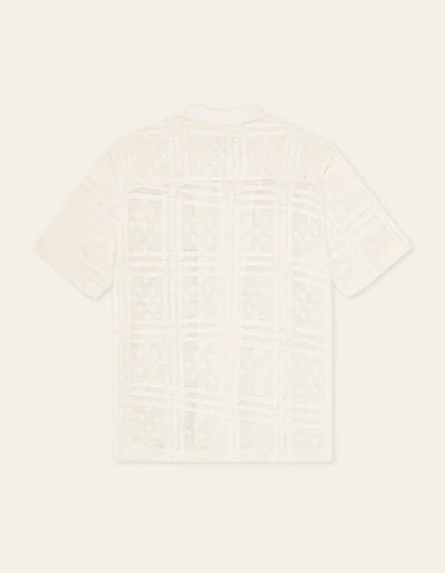Hector Pointelle Short Sleeve Shirt - Eggnog White