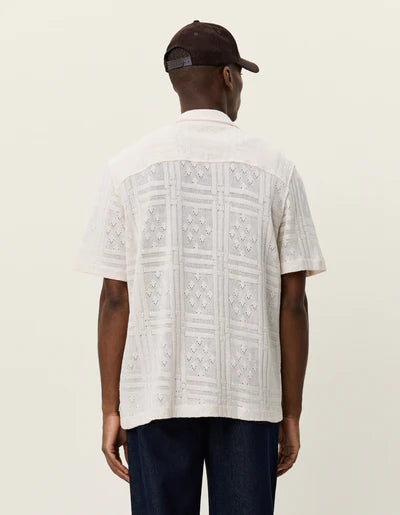 Hector Pointelle Short Sleeve Shirt - Eggnog White