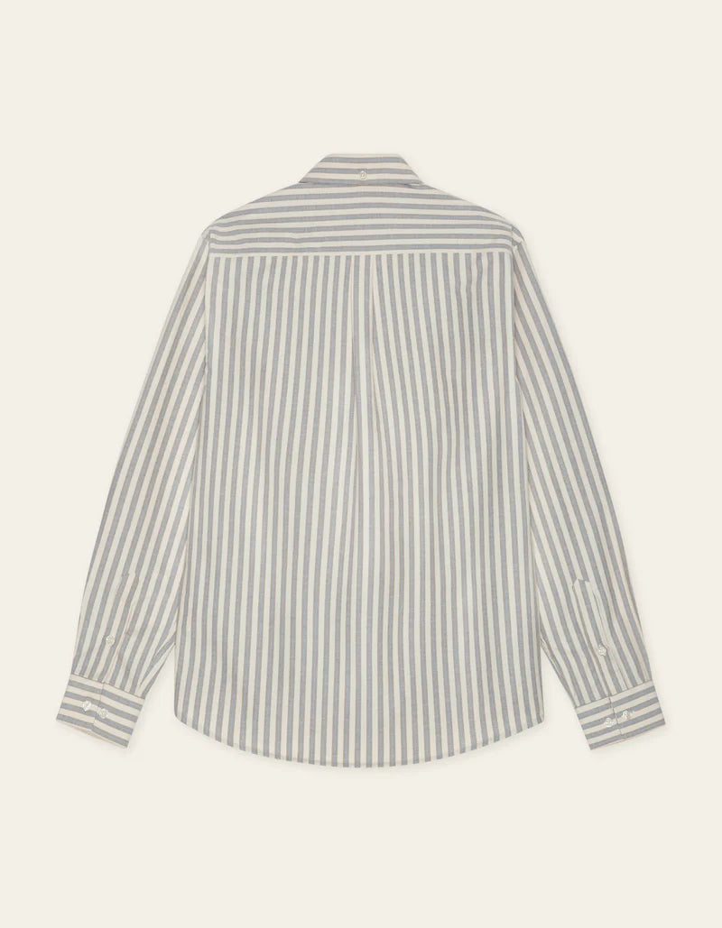 Konrad Striped Oxford Shirt - Eggnog White