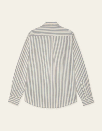 Konrad Striped Oxford Shirt - Eggnog White