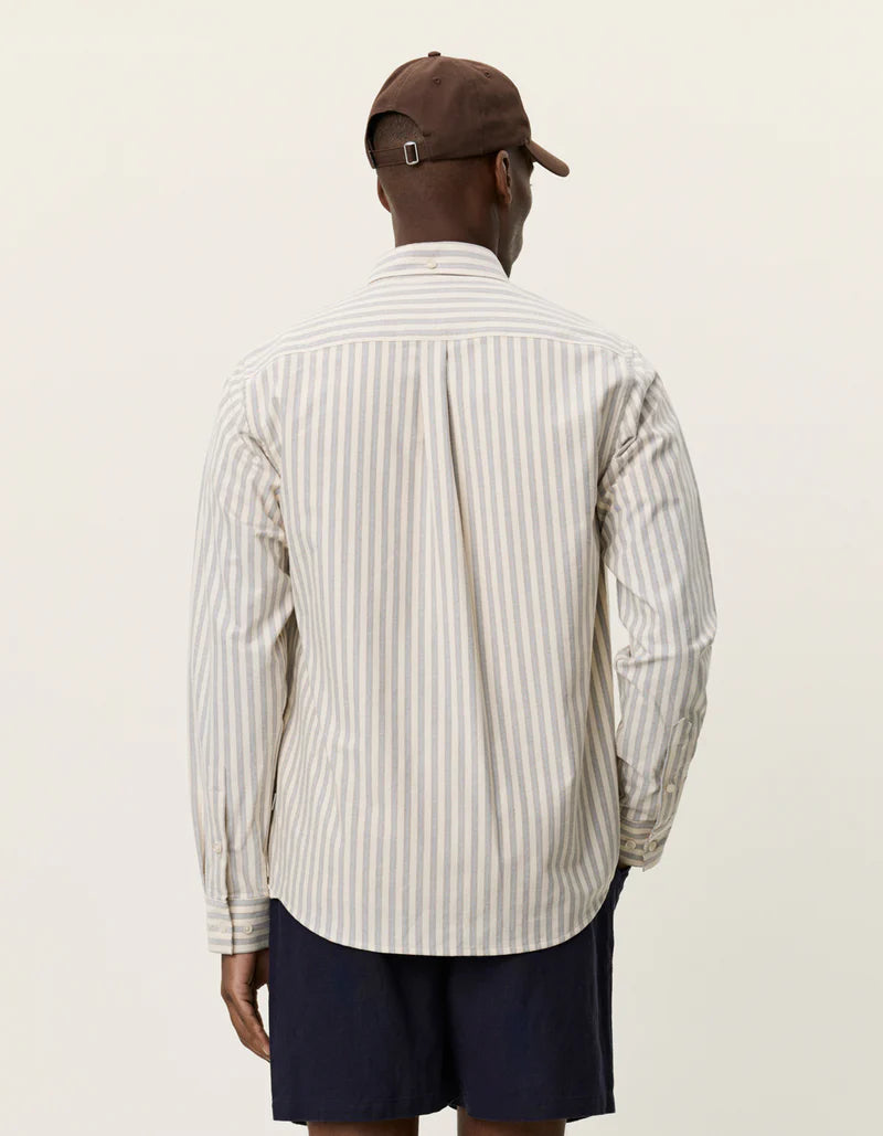 Konrad Striped Oxford Shirt - Eggnog White